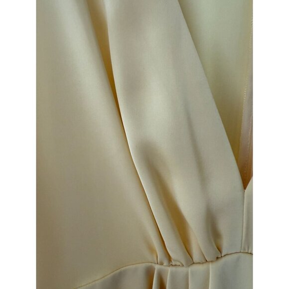NWT Ramy Brook Tanya V-Neck‎ Satin Long Sleeve Mini Dress Daffodil Yellow Size 2 - Picture 9 of 13